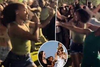 Angelina Jolie and Brad Pitt's daughter Zahara dances with sorority sisters