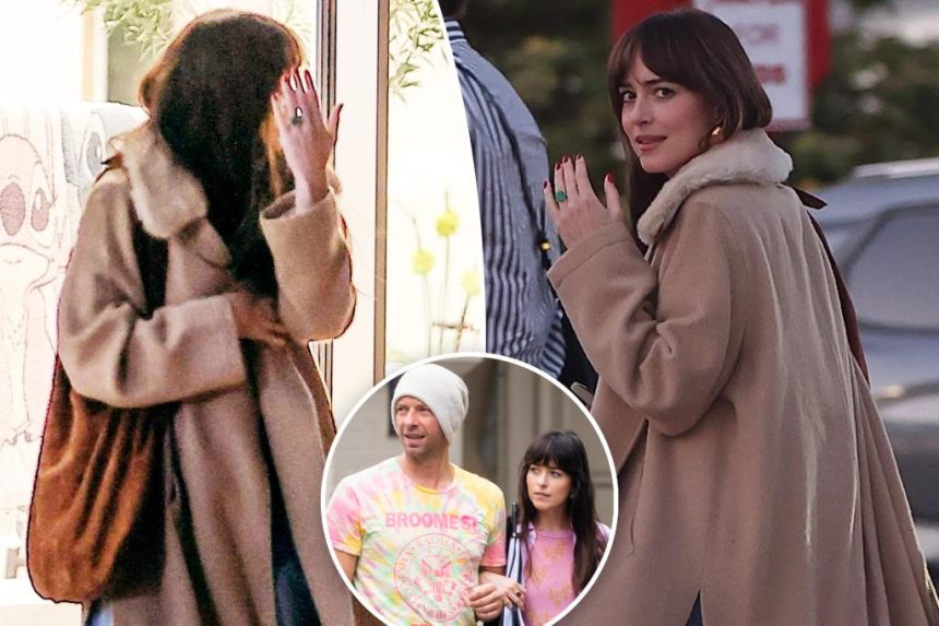 Dakota Johnson flashes engagement ring at paps after shutting down Chris Martin split rumors