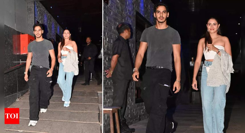 Ishaan Khatter protects rumoured girlfriend Chandni Bainz as they get spotted hand-in-hand post dinner date