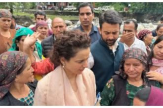 Kangana Ranaut visits flood affected areas in Himachal Pradesh, shares pics, ' Humans are so vulnerable before the nature ' | Hindi Movie News