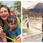 Kareena Kapoor Khan cheers for kids Taimur and Jeh as she takes on her 'soccer mom duty' in Mumbai rains - See photos |