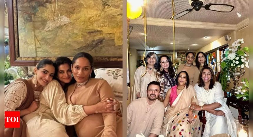 Masaba Gupta's baby shower: Sonam Kapoor, Rhea Kapoor, Neena Gupta, Soni Razdan, Satyadeep Mishra, and others beam with joy in new photos | Hindi Movie News