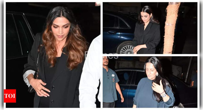 Mommy-to-be Deepika Padukone looks chic and elegant in black as she steps out for cosy dinner with Ranveer Singh's family - See photos |