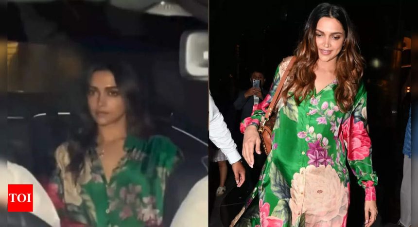 Pregnant Deepika Padukone repeats her green co-ord set for an outing, which she had worn for 'Rocky Aur Rani Kii Prem Kahaani' success party, netizens react | Hindi Movie News