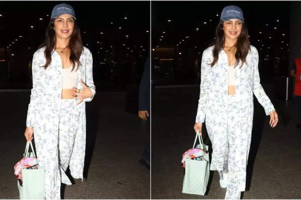 Priyanka Chopra arrives in Mumbai for the trailer launch of her Marathi film Paani | Hindi Movie News