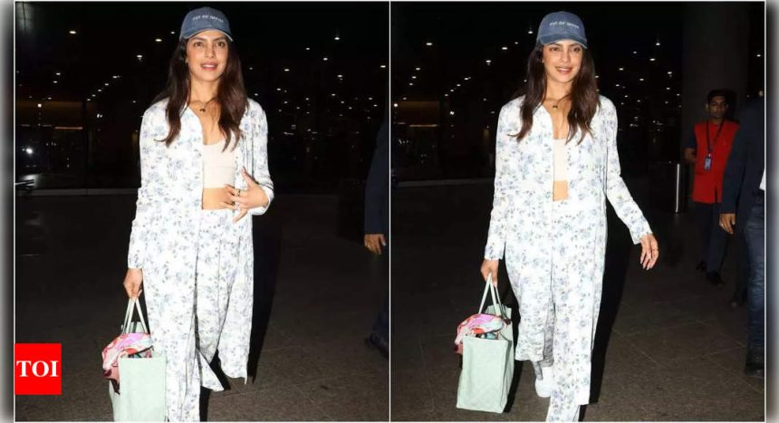 Priyanka Chopra arrives in Mumbai for the trailer launch of her Marathi film Paani | Hindi Movie News