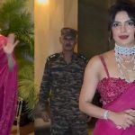 Priyanka Chopra exudes grace and elegance in a magenta saree, schools security for pushing paps at her brother's wedding festivities