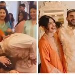 Priyanka Chopra looks gorgeous in orange kurta set as she blesses Siddharth Chopra and Neelam Upadhyaya on their engagement - WATCH inside video |