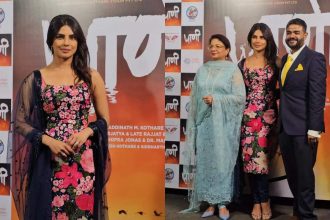 Priyanka Chopra shines at 'Paani' screening in Mumbai; accompanied by newlywed brother Siddharth | Hindi Movie News