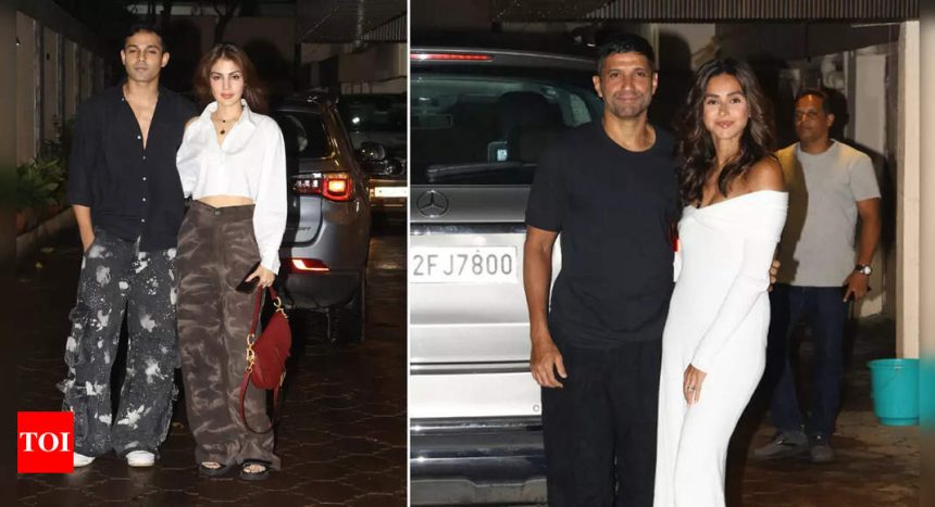 Rhea Chakraborty arrives in style with rumoured boyfriend Nikhil Kamath at Shibani Dandekar’s birthday party | Hindi Movie News