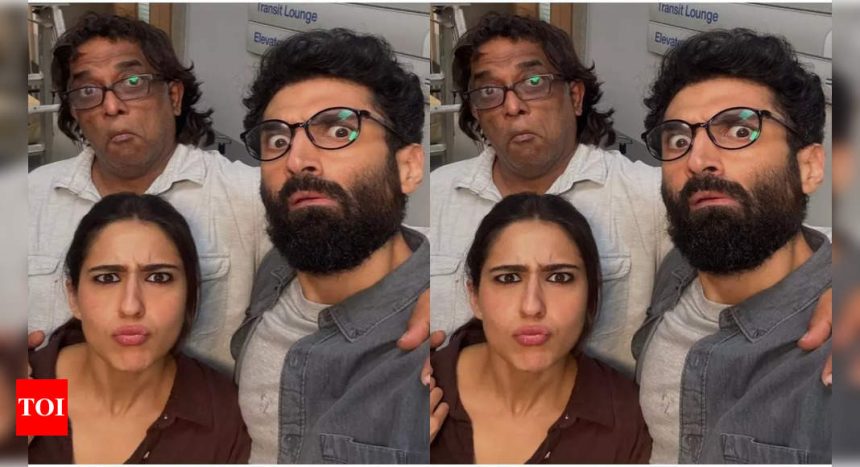 Sara Ali Khan, Aditya Roy Kapur and Anurag Basu's goofy expressions receive hearts from fans