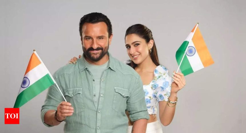 Sara and Saif Ali Khan create a picture-perfect moment on Independence Day! | Hindi Movie News