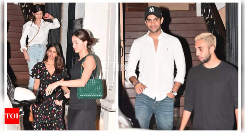 Suhana Khan, Ananya Panday, Agastya Nanda and Shanaya Kapoor step out in style as they attend Honey Irani's birthday bash - See photos |