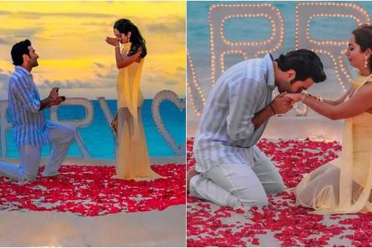 Aadar Jain gets engaged to Alekha Advani in dreamy beach proposal | Hindi Movie News