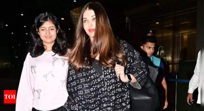 Aishwarya Rai Bachchan and daughter Aaradhya Bachchan all smiles as they return to Mumbai after shutting down a reporter in Abu Dhabi