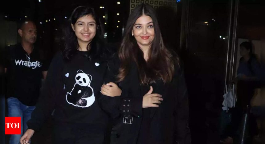 Aishwarya Rai Bachchan and daughter Aaradhya Bachchan return to Mumbai from Paris Fashion Week 2024 | Hindi Movie News