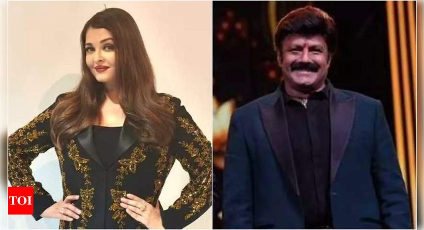 Aishwarya Rai Bachchan touches Nandamuri Balakrishna's feet as a sign of respect, the Telugu star blesses her | Hindi Movie News