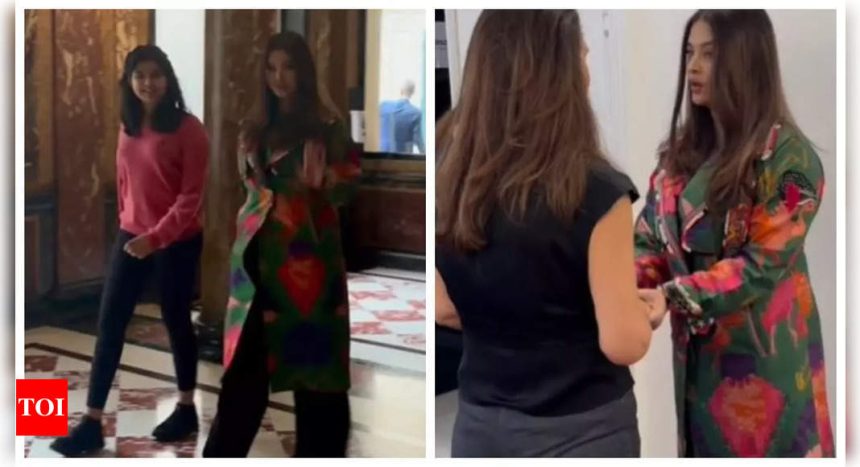 Aishwarya Rai set to take the Paris Fashion Week by storm; reaches the venue with daughter Aaradhya Bachchan - WATCH videos |