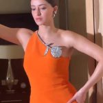 Ananya Panday stuns in an orange mini dress