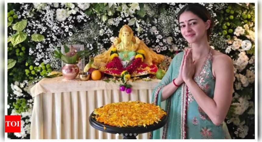 Ananya Panday welcomes Ganpati Bappa home; shares photos from her Ganesh Chaturthi celebration with family |