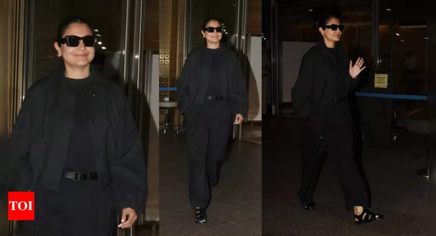 Anushka Sharma returns to Mumbai months after spending time with Virat Kohli in London post the birth of son Akaay Kohli; actress stuns in an all black avatar - WATCH VIDEO