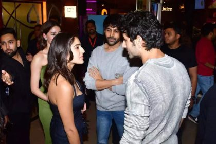 Fans notice Ananya Panday's 'jealous' reaction as Sara Ali Khan hugs Kartik Aaryan in front of her