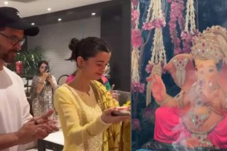 Hrithik Roshan and Saba Azad Celebrate Ganpati Visarjan with Heartwarming Aarti |