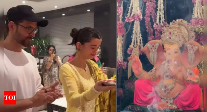 Hrithik Roshan and Saba Azad Celebrate Ganpati Visarjan with Heartwarming Aarti |