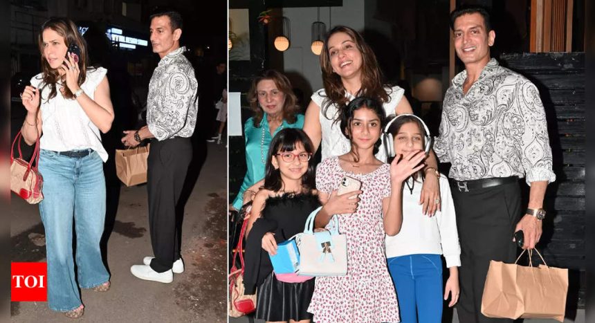 Isha Koppikar steps out for a dinner date with her daughter and ex-husband Timmy Narang post their divorce | Hindi Movie News