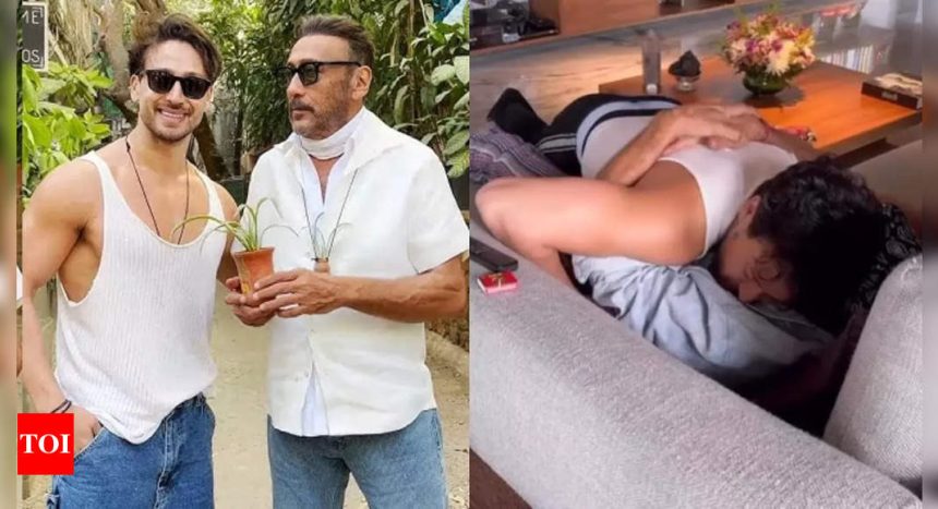 Jackie Shroff creates a stir on the internet yet again with his new VIDEO where he tightly hugs Tiger Shroff: 'Apne Apne Tiger ko chitkaake, lamba saans le' | Hindi Movie News