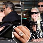 Lady Gaga flashes engagement ring as she and fiancé Michael Polansky arrive at Venice Film Festival