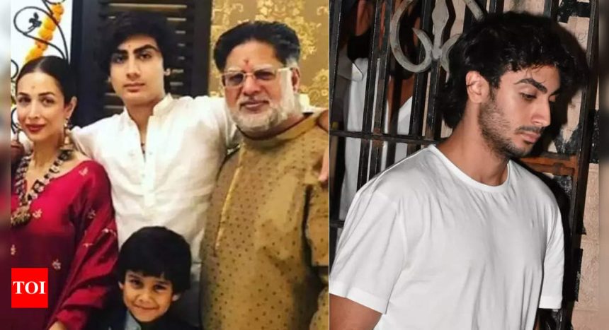 Malaika Arora's son Arhaan Khan looks heartbroken as he bids farewell to beloved grandfather Anil Mehta