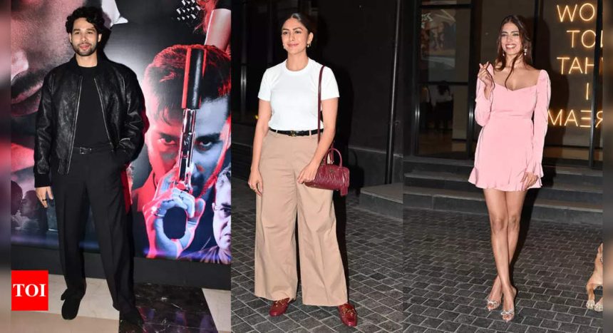 Mrunal Thakur, Malavika Mohanan, Siddhanth Chaturvedi and other celebs attend the screening of Yudhra in style