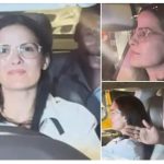 Natasa Stankovic spotted with friend Aleksandar Alex; smiles and waves in car