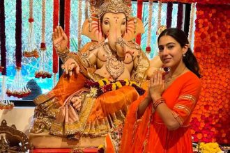 Sara Ali Khan look flawless in ethnic wear as she celebrates Ganesh Chaturthi at home 'May bappa bring only joy and peace to all of us' | Hindi Movie News