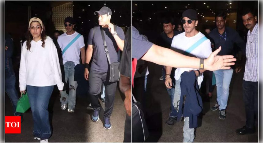 Shah Rukh Khan makes a splash at Mumbai airport as he returns from Abu Dhabi | Hindi Movie News