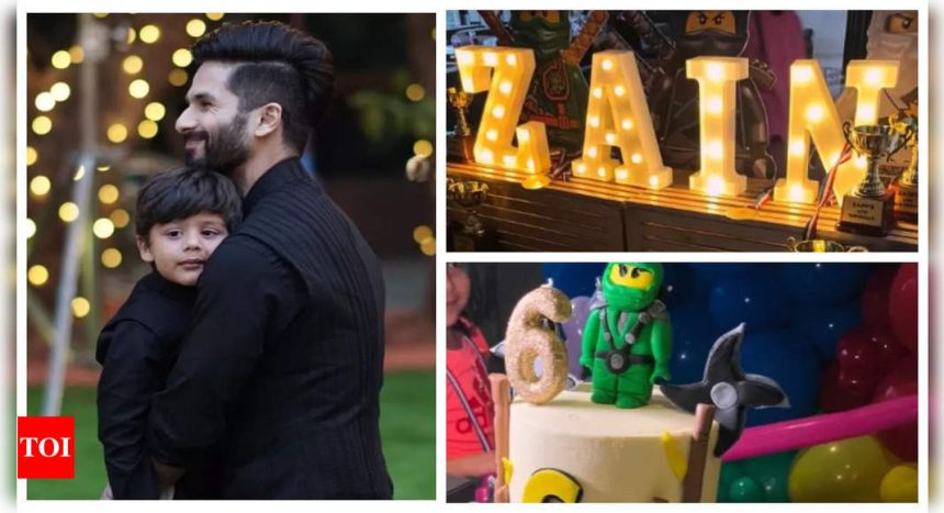 Shahid Kapoor and Mira Rajput's son Zain celebrates 6th birthday with Pokémon balloons and Ninja cake - See INSIDE photos |