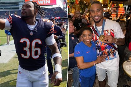 Simone Biles' husband, Jonathan Owens, called 'Mr. Biles' after scoring touchdown