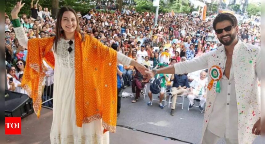 Sonakshi Sinha and Zaheer Iqbal represent India at New York’s India Day Parade | Hindi Movie News