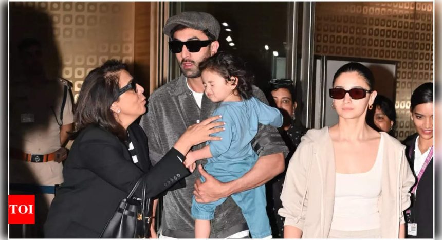 Spotted! Ranbir Kapoor, Alia Bhatt, Raha Kapoor and Neetu Kapoor return to Mumbai after Paris Fashion Week | Hindi Movie News