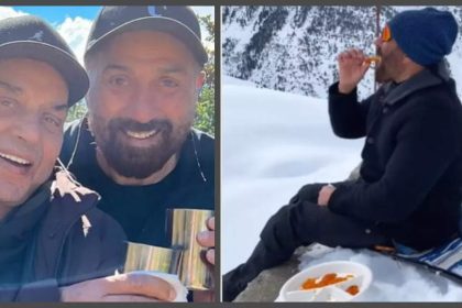 Sunny Deol has drinks with dad Dharmendra; enjoys parathas and jalebis in snow; brother Bobby Deol reacts - WATCH video |