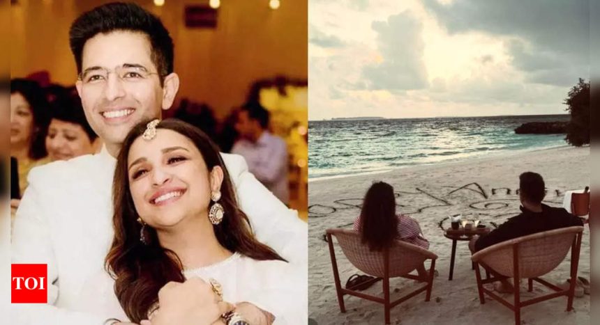 Watch: Parineeti Chopra and Raghav Chadha celebrate their first wedding anniversary with a serene beach walk | Hindi Movie News