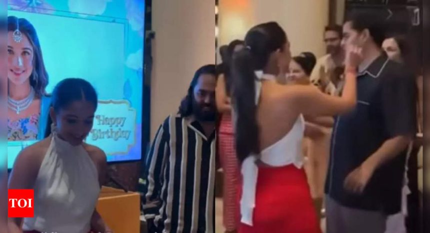 Akash Ambani refused cake from birthday girl Radhika Merchant at her birthday bash, but it was for THIS reason; MS Dhoni, Ranveer Singh, Janhvi Kapoor and others attend the party - WATCH VIDEO | Hindi Movie News