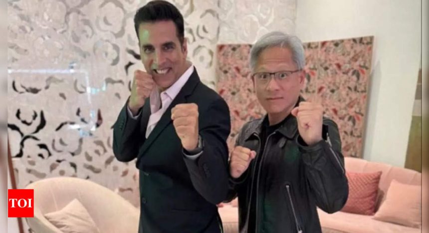 Akshay Kumar strikes a fun pose with Jensen Huang, talks about Martial Arts instead of AI | Hindi Movie News