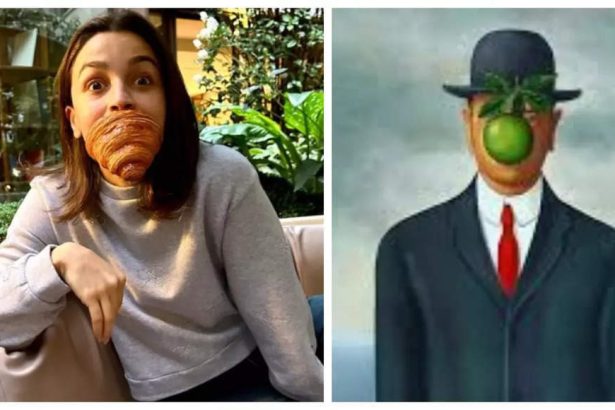 Alia Bhatt’s goofy throwback Croissant pic: A twist on René Magritte’s ‘The Son of Man’ | Hindi Movie News