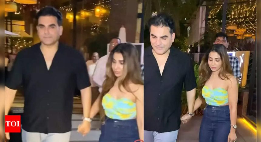 Arbaaz Khan and Sshura Khan keep it chic in casuals as they walk hand-in-hand post dinner date | Hindi Movie News