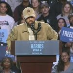 Eminem All Business Introducing Barack Obama at Kamala Harris Rally, Obama Raps