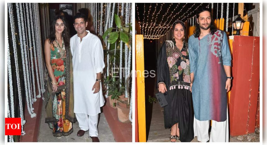 Farhan Akhtar, Richa Chadha, Honey Irani, Divya Dutta and others grace Javed Akhtar and Shabana Azmi's intimate Diwali party - See photos |