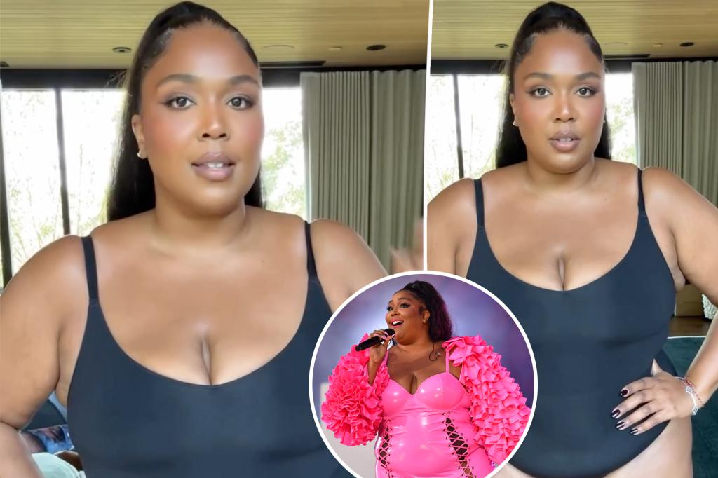 Lizzo shows off slimmed-down figure in black bodysuit