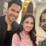 Nitanshi Goel strike a pose with with Varun Dhawan and Abhishek Banerjee; calls them 'cool humans' | Hindi Movie News